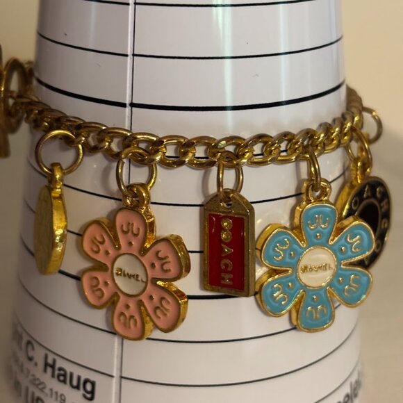 Beautiful Coach Charm Bracelet with 11 Charms and Coach Pouch - 7 inches - Picture 14 of 16